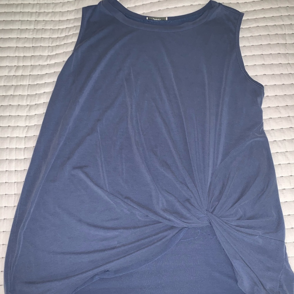 Blue shirt with ruching